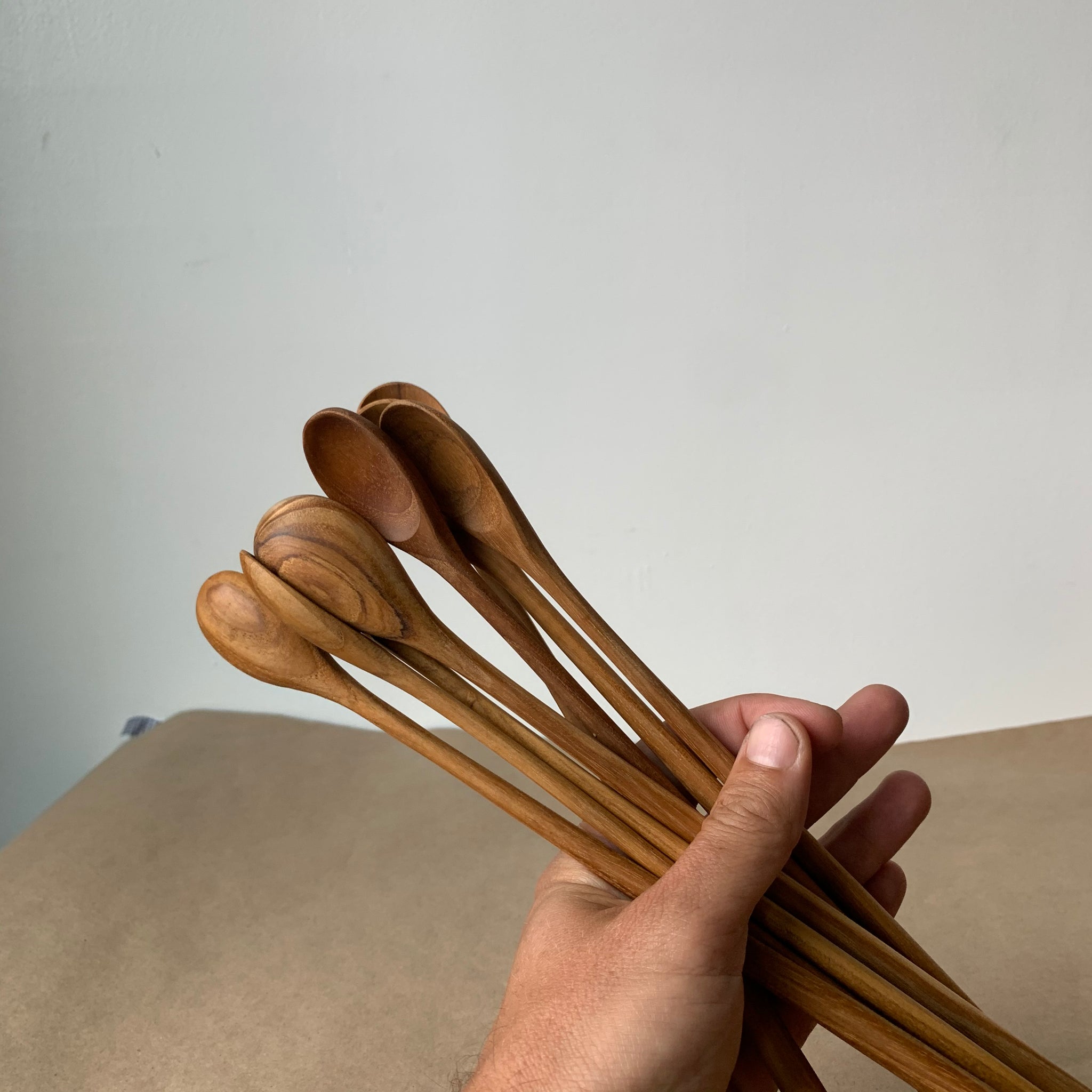 Long Teak Tasting Spoon
