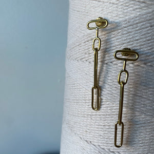 Loop Dangle Earrings in Brass by Mulxiply