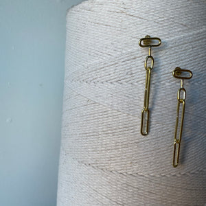 Loop Dangle Earrings in Brass by Mulxiply