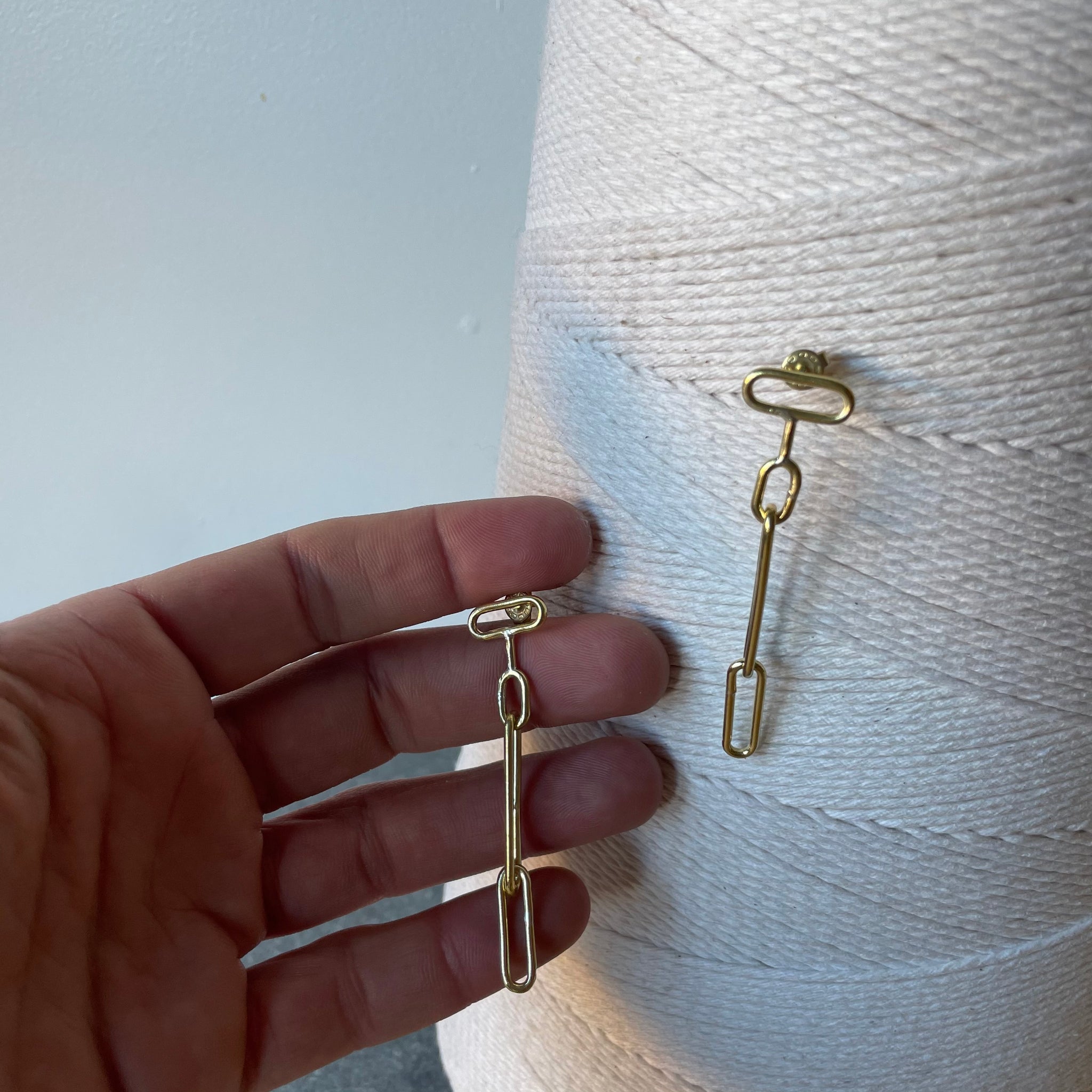 Loop Dangle Earrings in Brass by Mulxiply