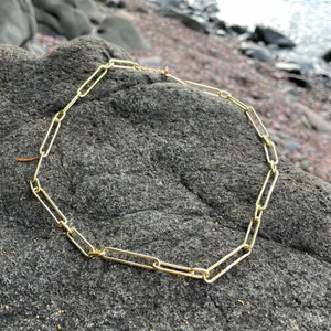 Mooring Square Necklace and Bracelet in Brass by Mulxiply