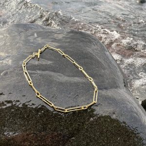Mooring Square Necklace and Bracelet in Brass by Mulxiply