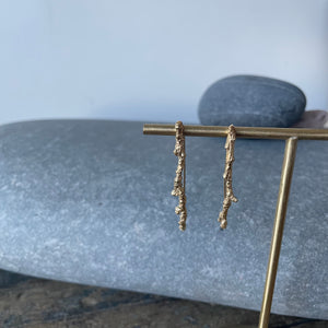Medium Twig Earrings in Gold Vermeil by Tree Trunk Arts