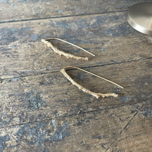 Medium Twig Earrings in Gold Vermeil by Tree Trunk Arts