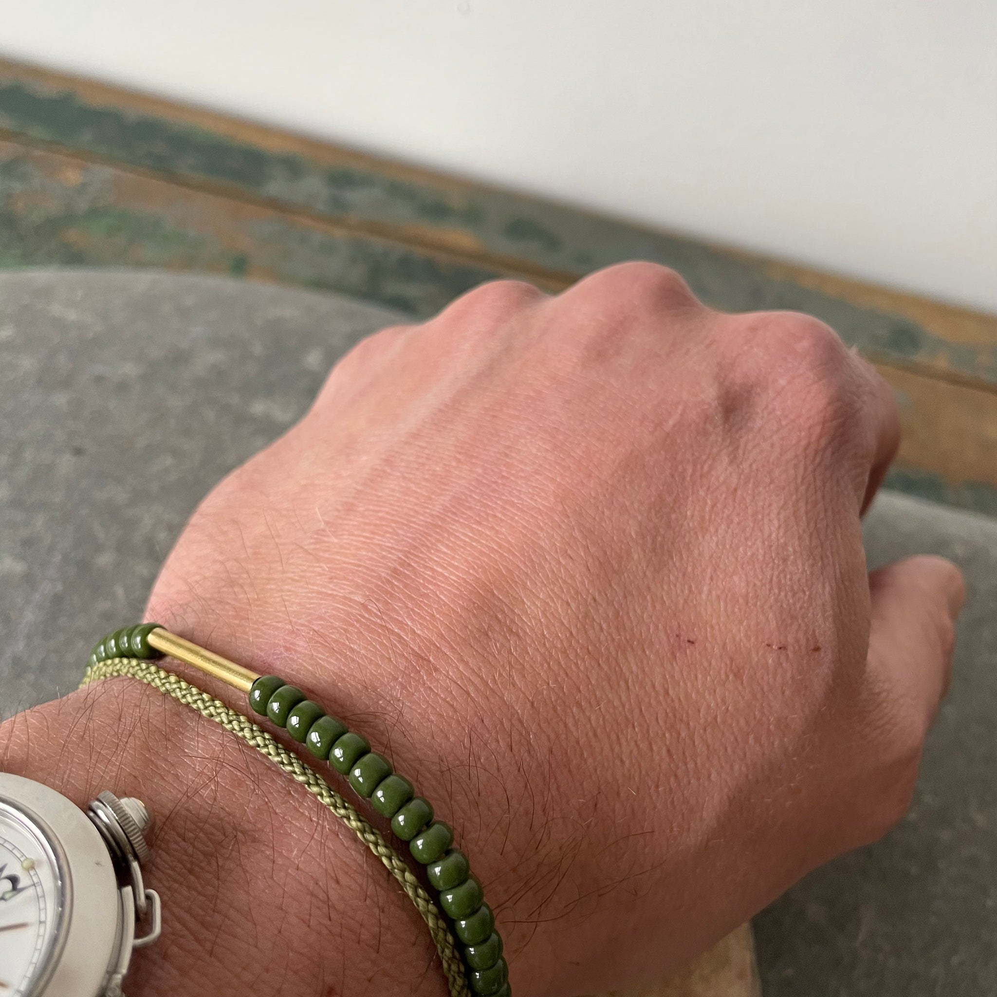 Men's Mesa Bracelet in Olive with Brass by Son of a Sailor