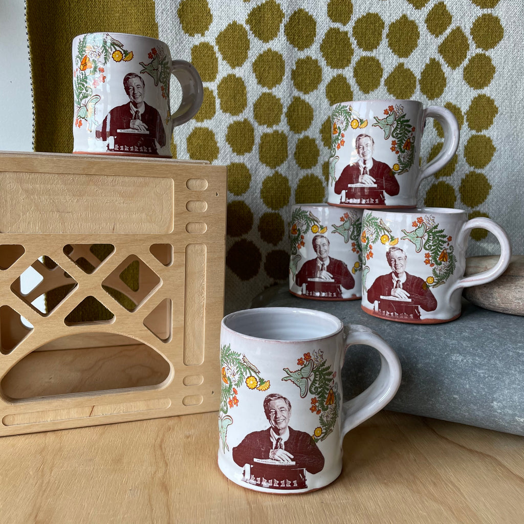 Mr. Rogers Ceramic Floral Mug by Justin Rothshank