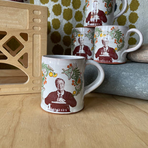 Mr. Rogers Ceramic Floral Mug by Justin Rothshank