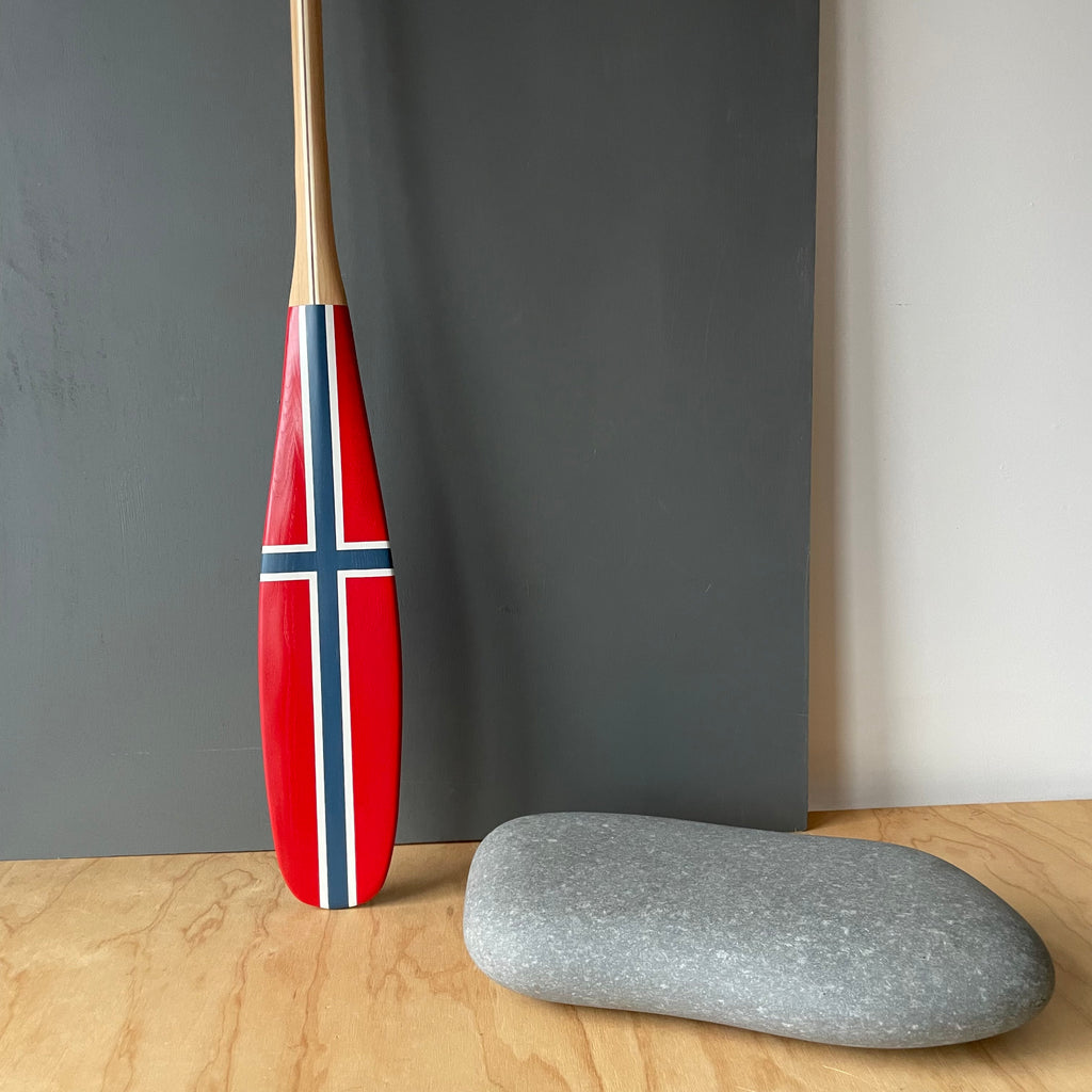 Norway Flag Handmade Artisan Paddle by Sanborn Canoe