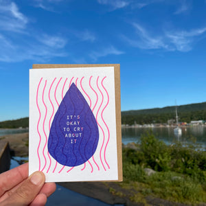 Okay to Cry Greeting Card by Meshwork Press