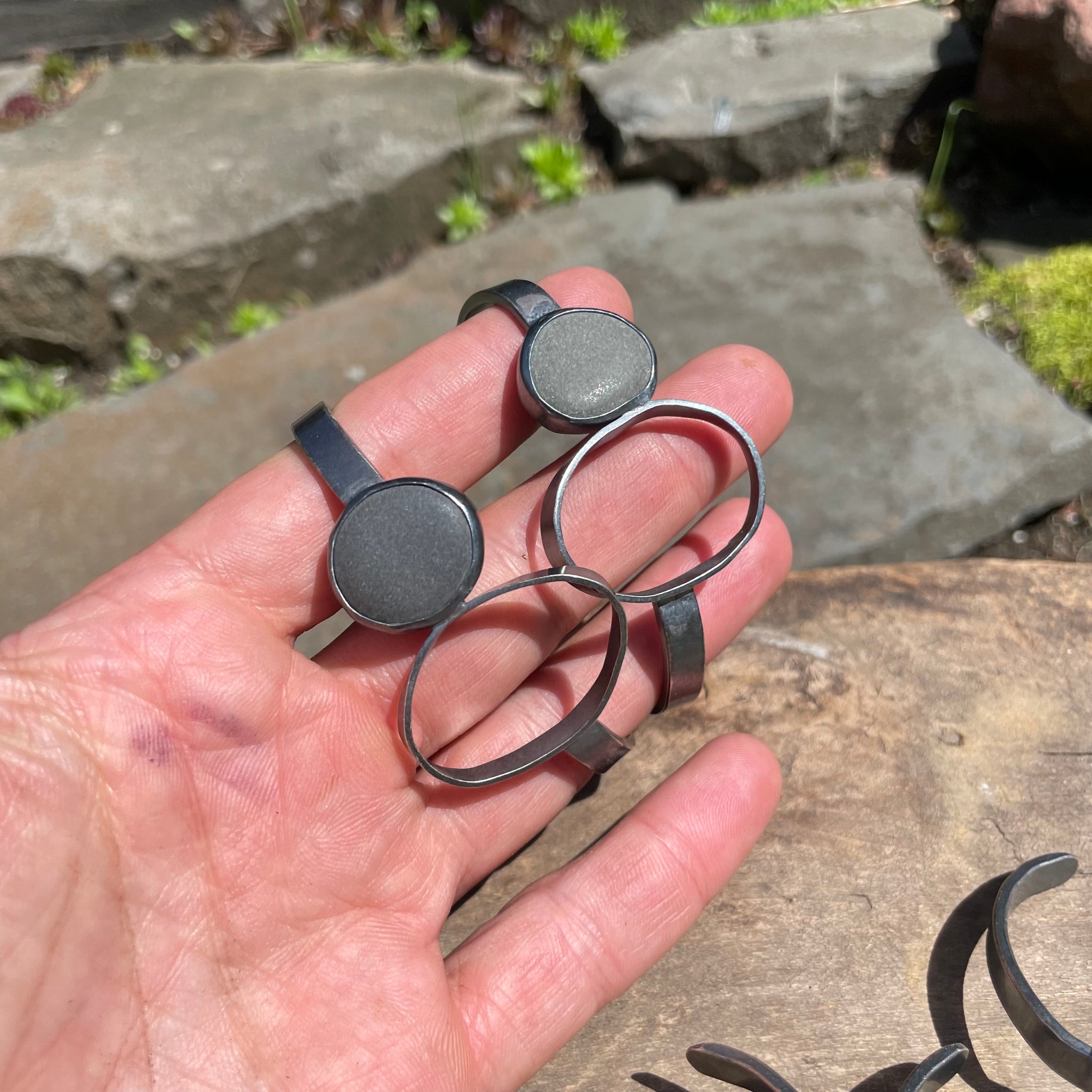 One Oval Stone Cuff by Lakestone Jewelry