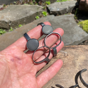 One Oval Stone Cuff by Lakestone Jewelry