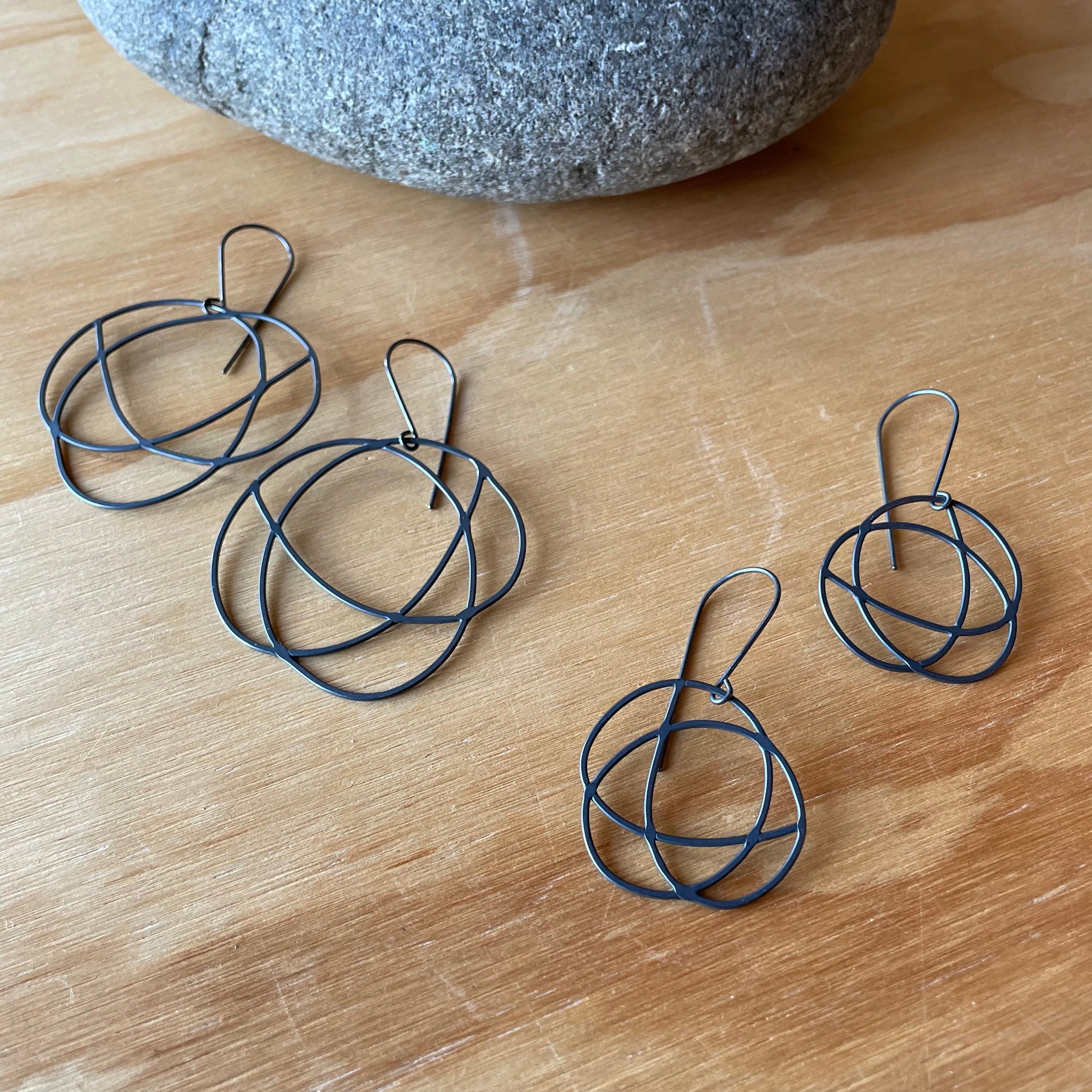Oxidized Silver Chaos Earrings by Everart Designs