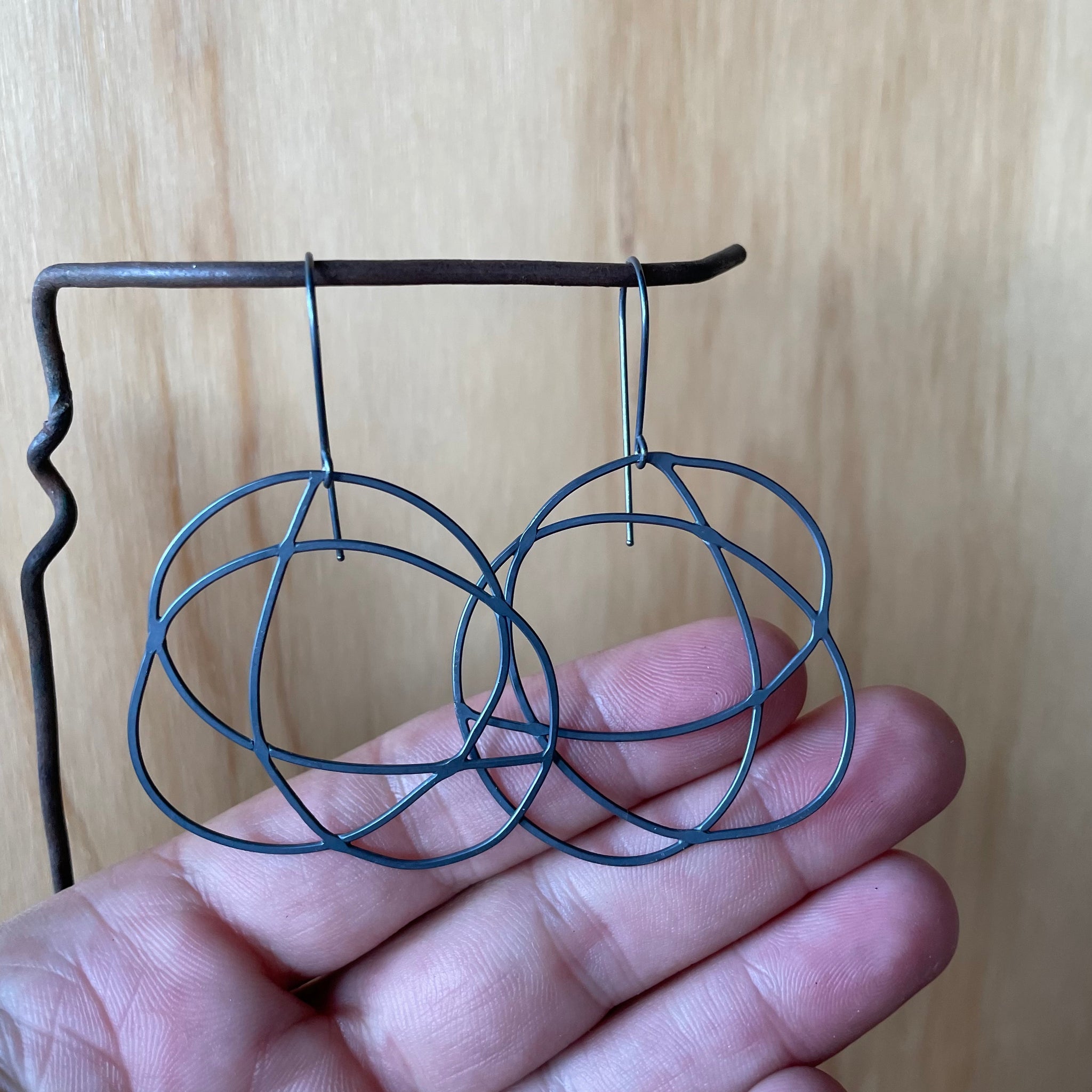 Oxidized Silver Chaos Earrings by Everart Designs
