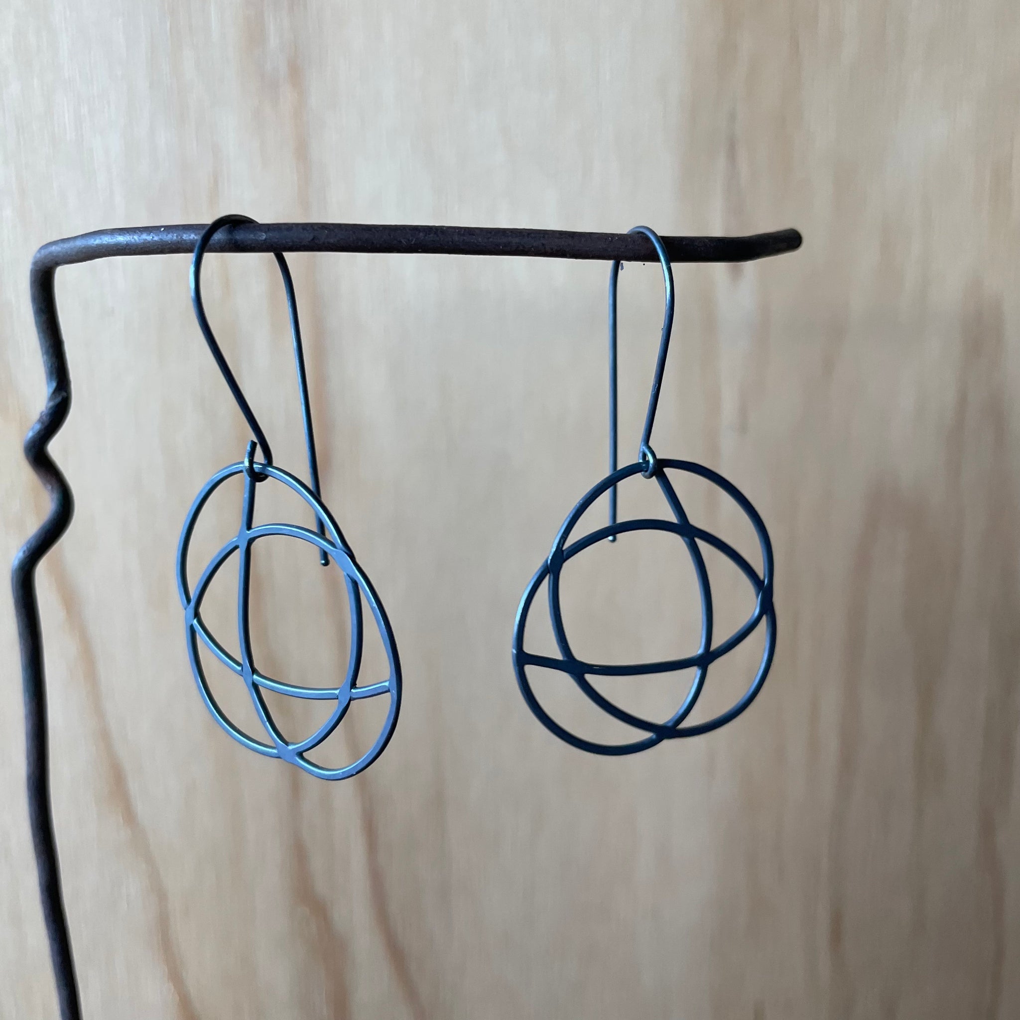 Oxidized Silver Chaos Earrings by Everart Designs