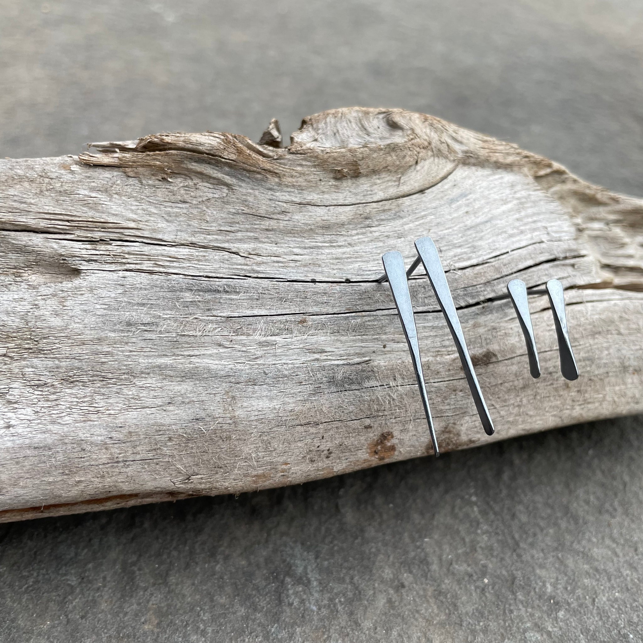 Oxidized Sterling Thorn Earrings by Everart Designs