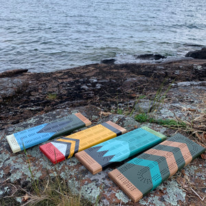 Chevrons Handmade Artisan Cribbage Board by Sanborn Canoe