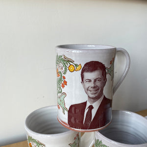 Pete Buttigieg Ceramic Floral Mug by Justin Rothshank