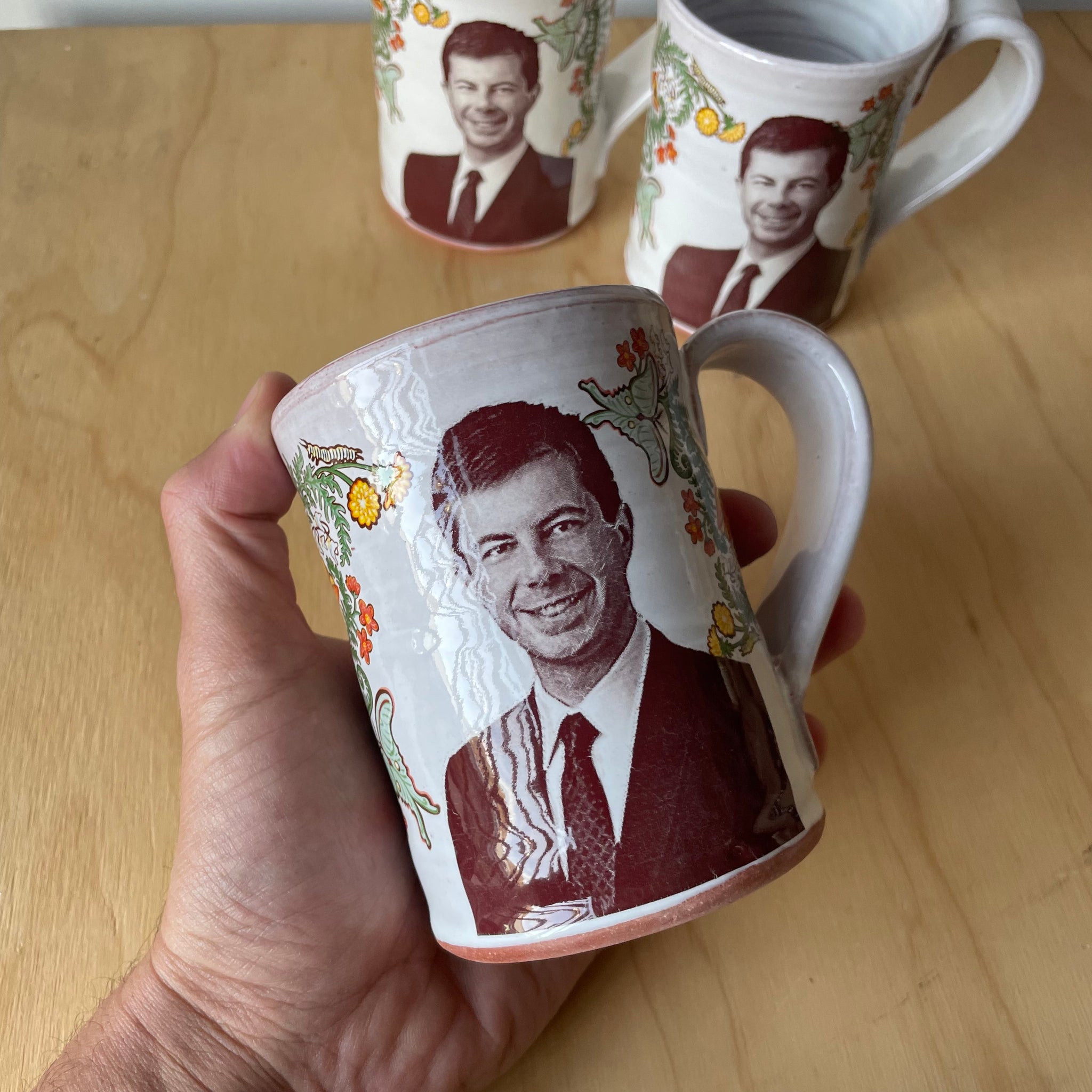 Pete Buttigieg Ceramic Floral Mug by Justin Rothshank