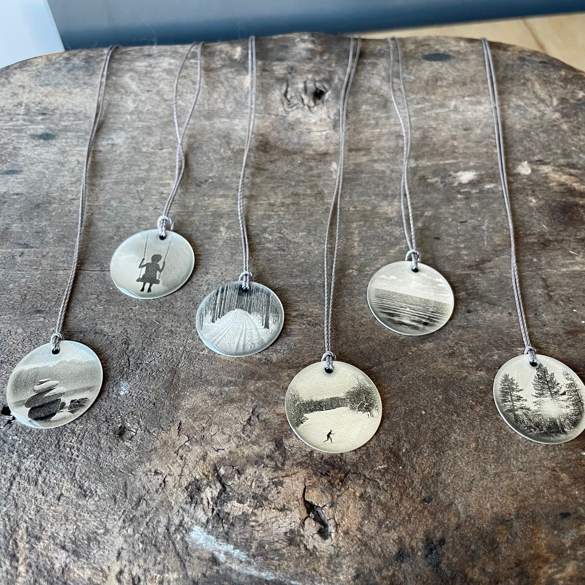 Cross Country Skier Photo Necklace by Everyday Artifact