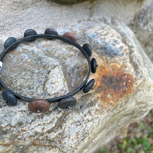 Pinned Stone Bangle by Lakestone Jewelry