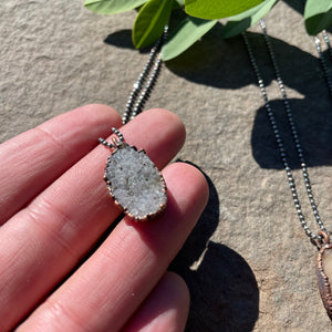 Quartz Druzy on 18” Sterling Necklace by Hawkhouse