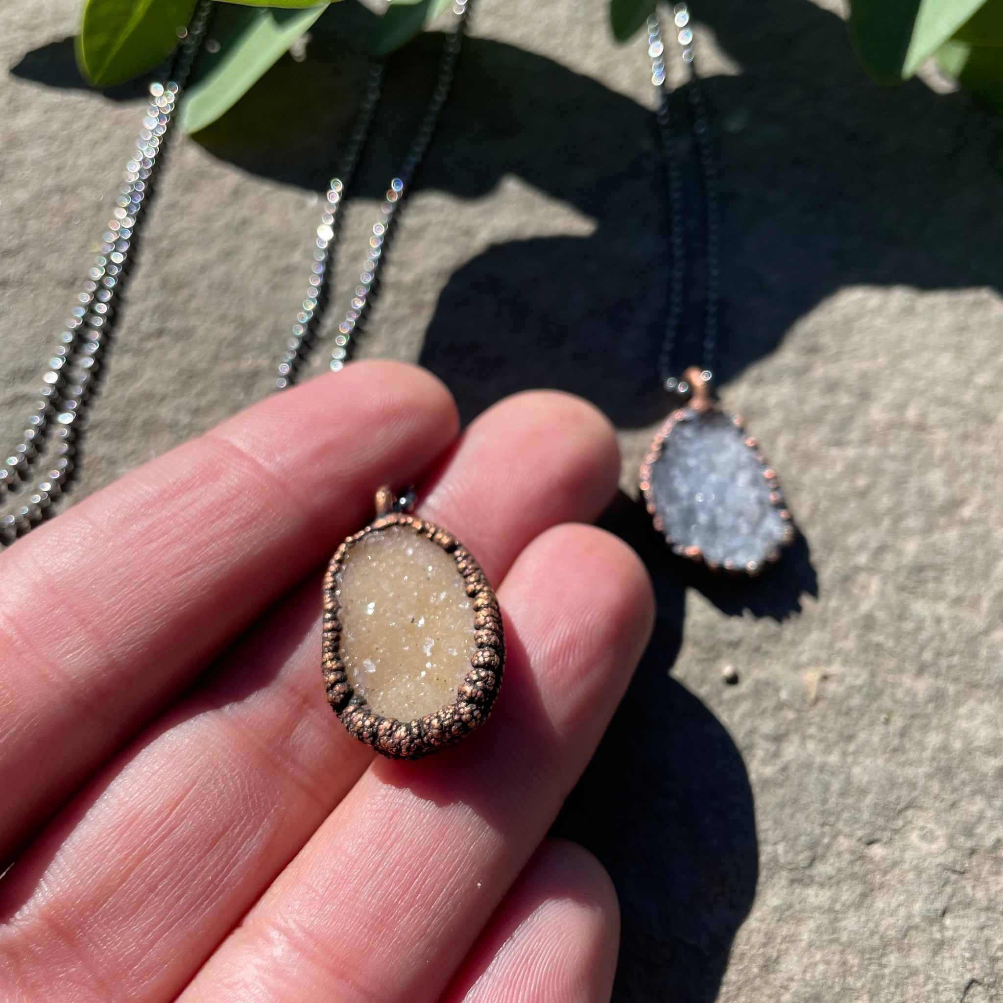 Quartz Druzy on 18” Sterling Necklace by Hawkhouse