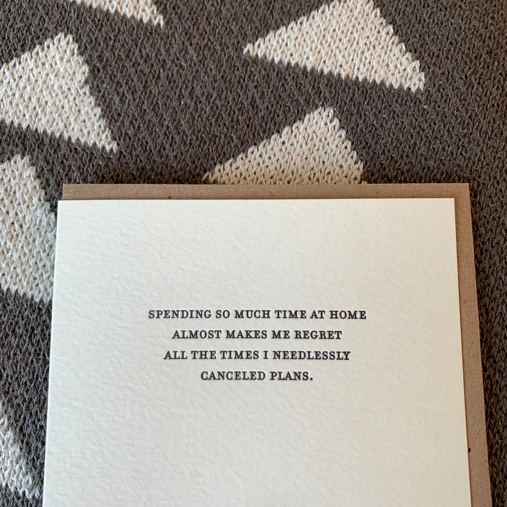 REGRET Letterpress Greeting Card by Sapling Press