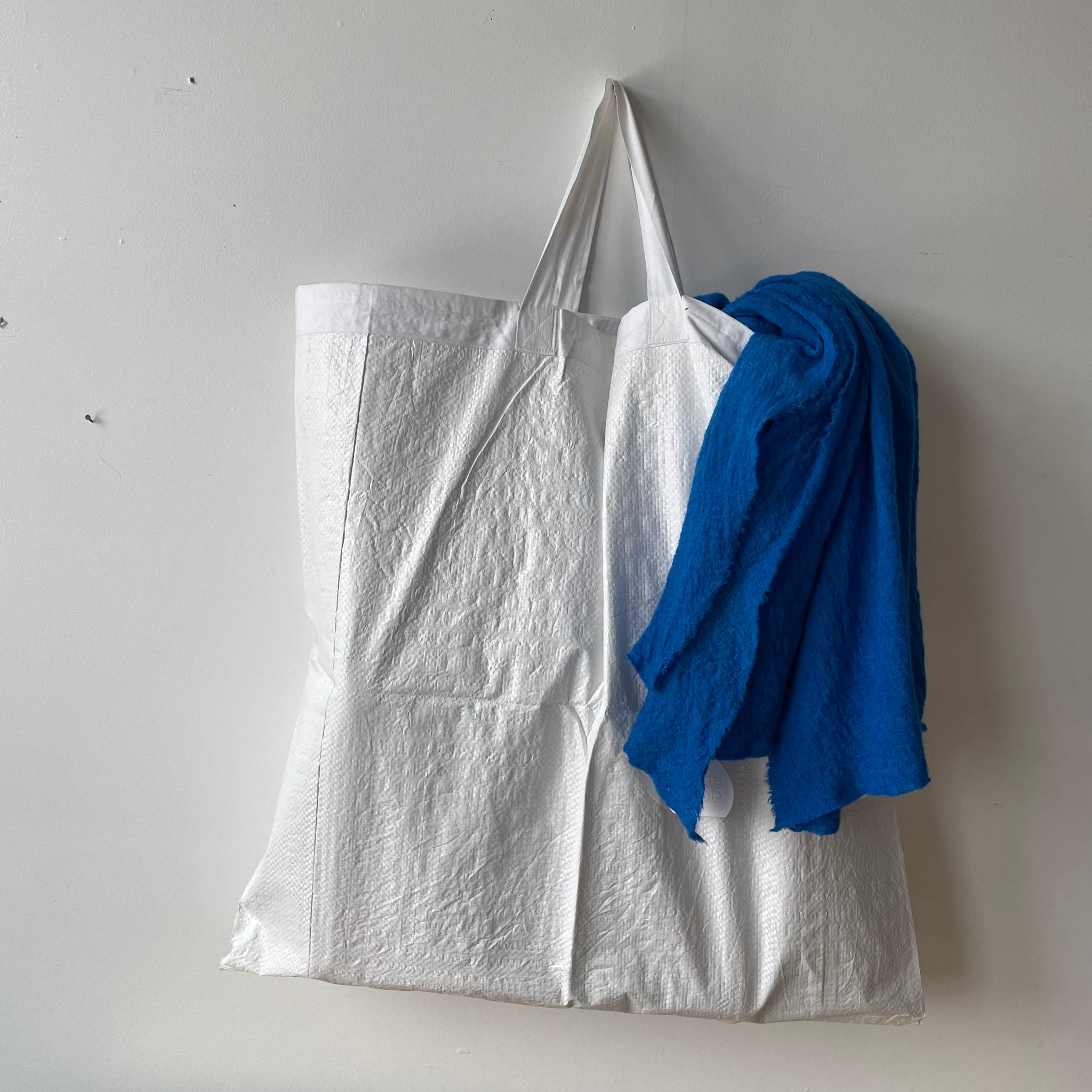 Recycled Material White Shopping Bag