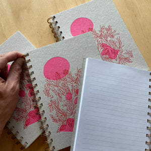 Red and Pink Leaf Pile Notebook by Meshwork Press