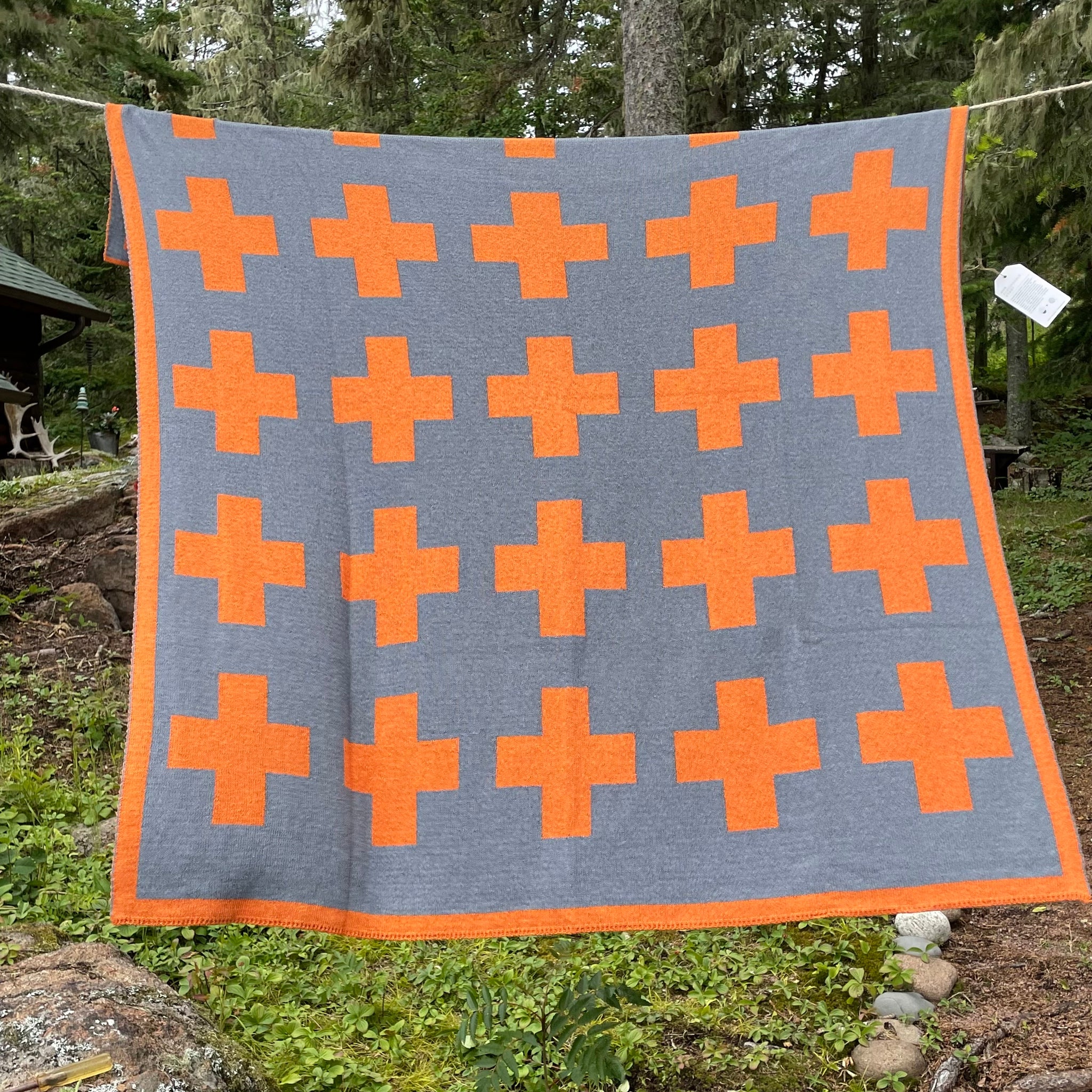 Reversible Swiss Cross Eco Throw by Jill Malek for In2Green