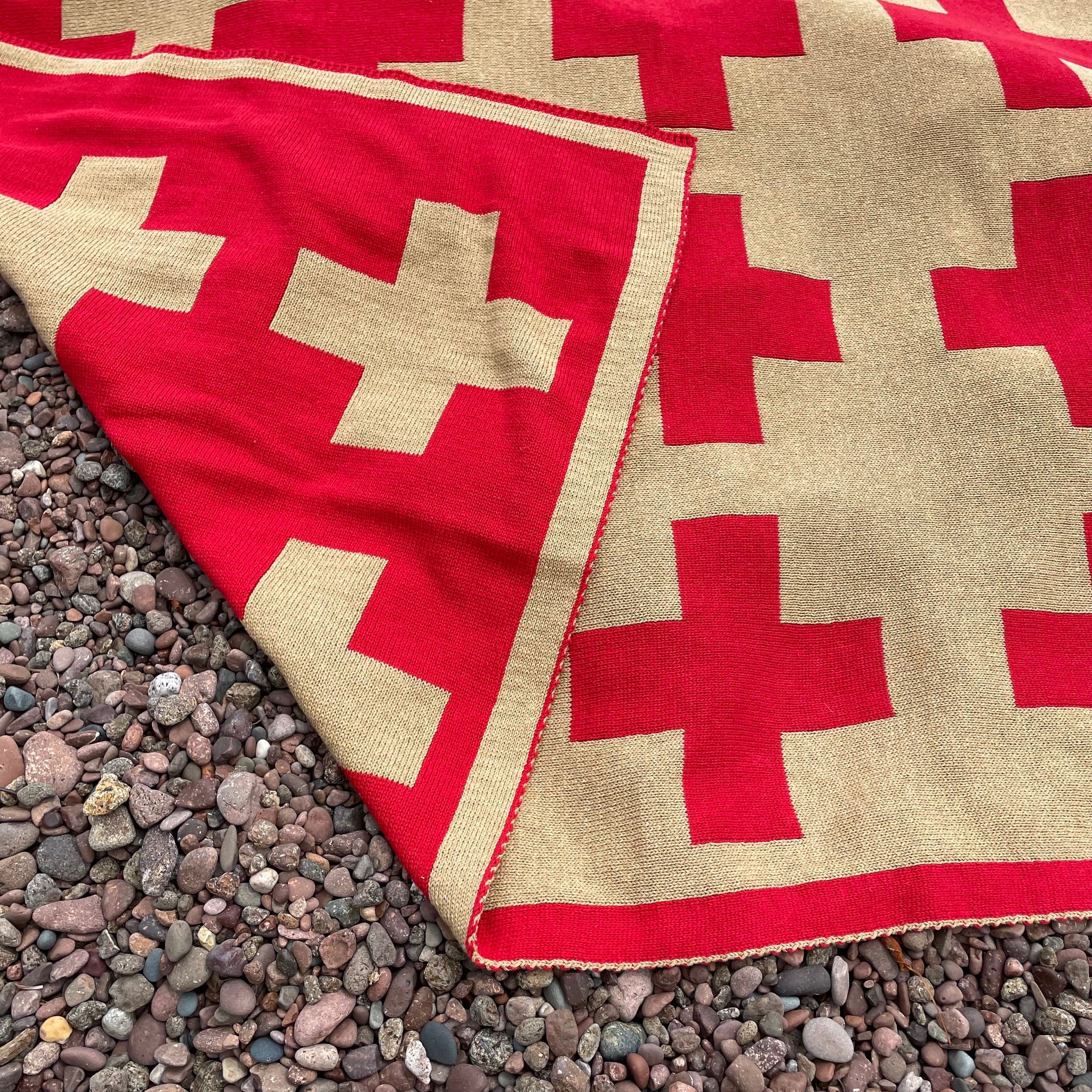 Reversible Swiss Cross Eco Throw by Jill Malek for In2Green