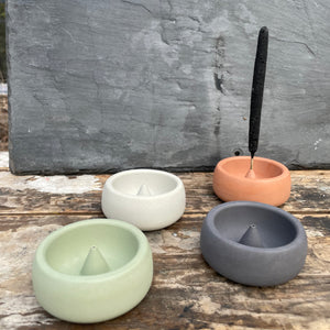 Round Concrete Incense Holder