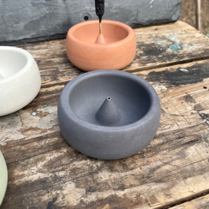 Round Concrete Incense Holder