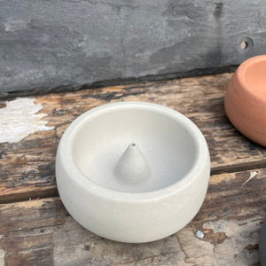 Round Concrete Incense Holder