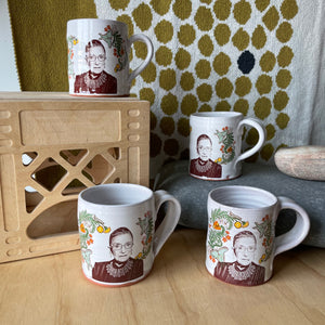 Ruth Bader Ginsburg (RBG) Decorated Ceramic Mug by Justin Rothshank