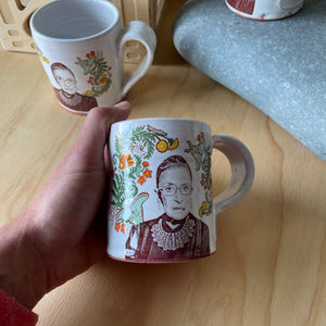 Ruth Bader Ginsburg (RBG) Decorated Ceramic Mug by Justin Rothshank