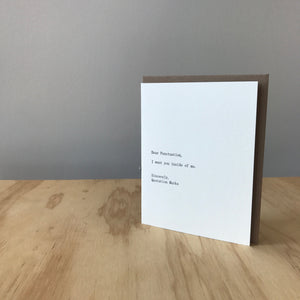 Dear Punctuation, Sincerely Quotation Marks Letterpress Greeting Card by Sapling Press - Upstate MN 