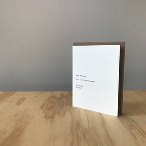 Dear Religion, Sincerely Science Letterpress Greeting Card by Sapling Press - Upstate MN 