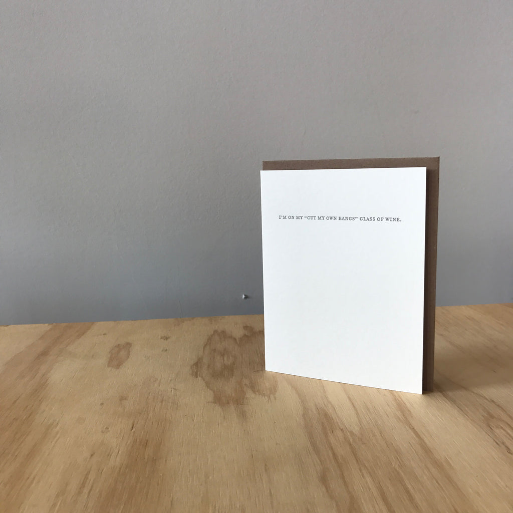 Mild Confessions: GLASS OF WINE Letterpress Greeting Card by Sapling Press - Upstate MN 
