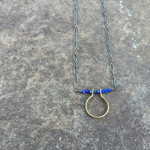 Small Round Arch Necklace with Stones by Eric Silva