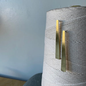 Smooth Path Statement Earrings in Solid Brass by Mulxiply