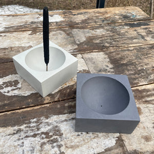 Square Concrete Incense Holder