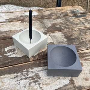 Square Concrete Incense Holder