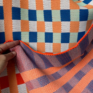 Square Square Throw in Poppy Cobalt by Verloop Knits