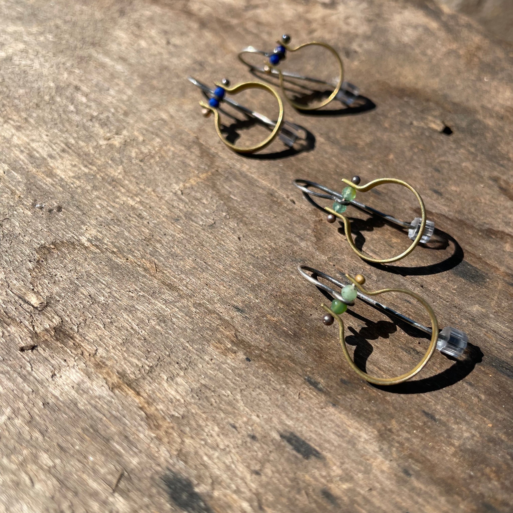 Stone Adorned Stirrup Earrings by Eric Silva