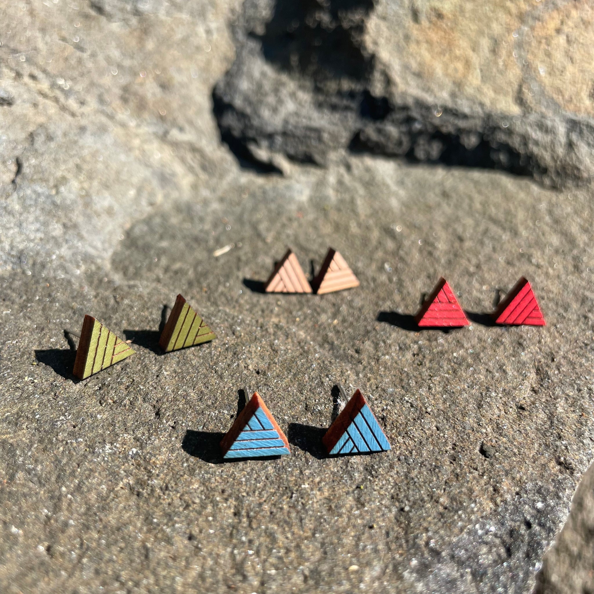 Triangle Stud Earrings by Bird of Virtue