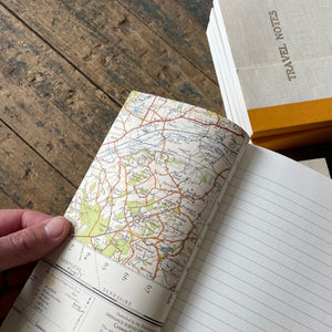 Vintage Linen Map Travel Notebook by Sukie