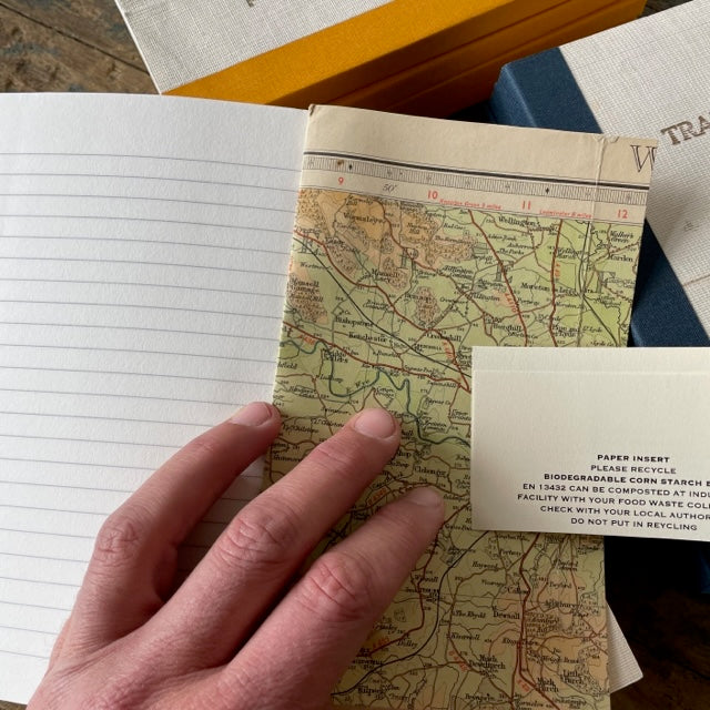 Vintage Linen Map Travel Notebook by Sukie