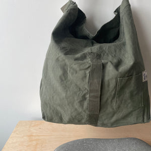 Vintage Recycled Material Shoulder Bag