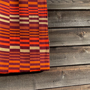 Wine Red Checkerboard Scarf by Verloop Knits